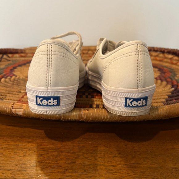 Platform White Leather Keds - Picture 4 of 5